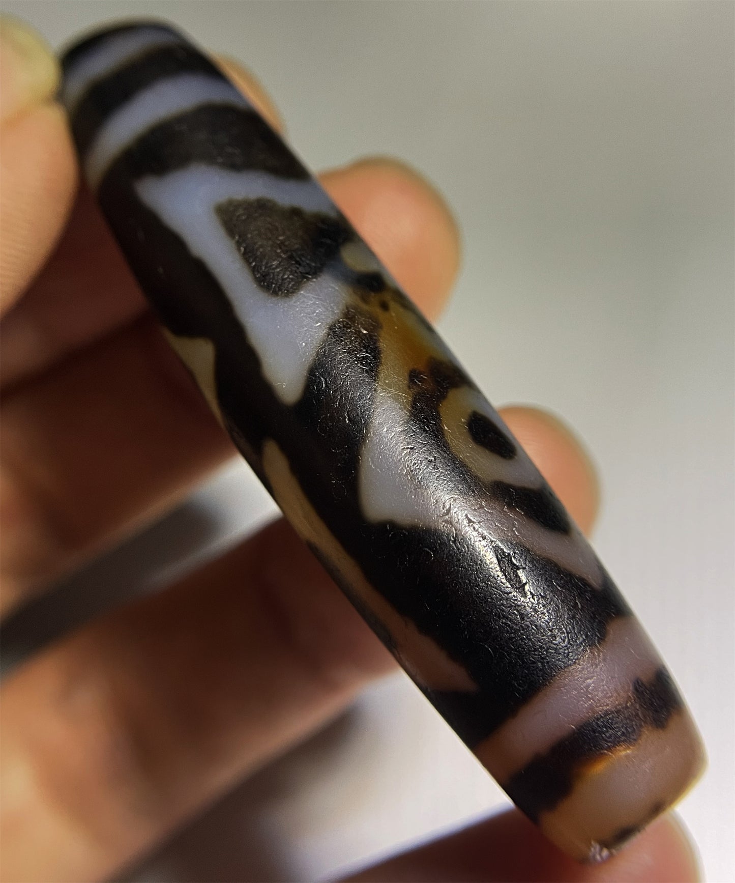 Ancient Heaven and Earth Dzi Bead Amulet Tibetan Two Eyes Pendant Real Himalayan Agate Pure Special Sakor Namkor Gzi Old Antique Genuine Talisman Bracelet