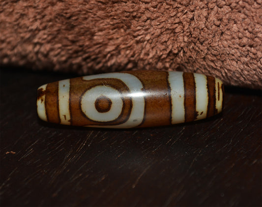Ancient Tibet Two Eyes Dzi Bead Amulet Real Pendant Himalayan Agate Pure 2 Eyed Gzi Old Antique Genuine Talisman Bracelet
