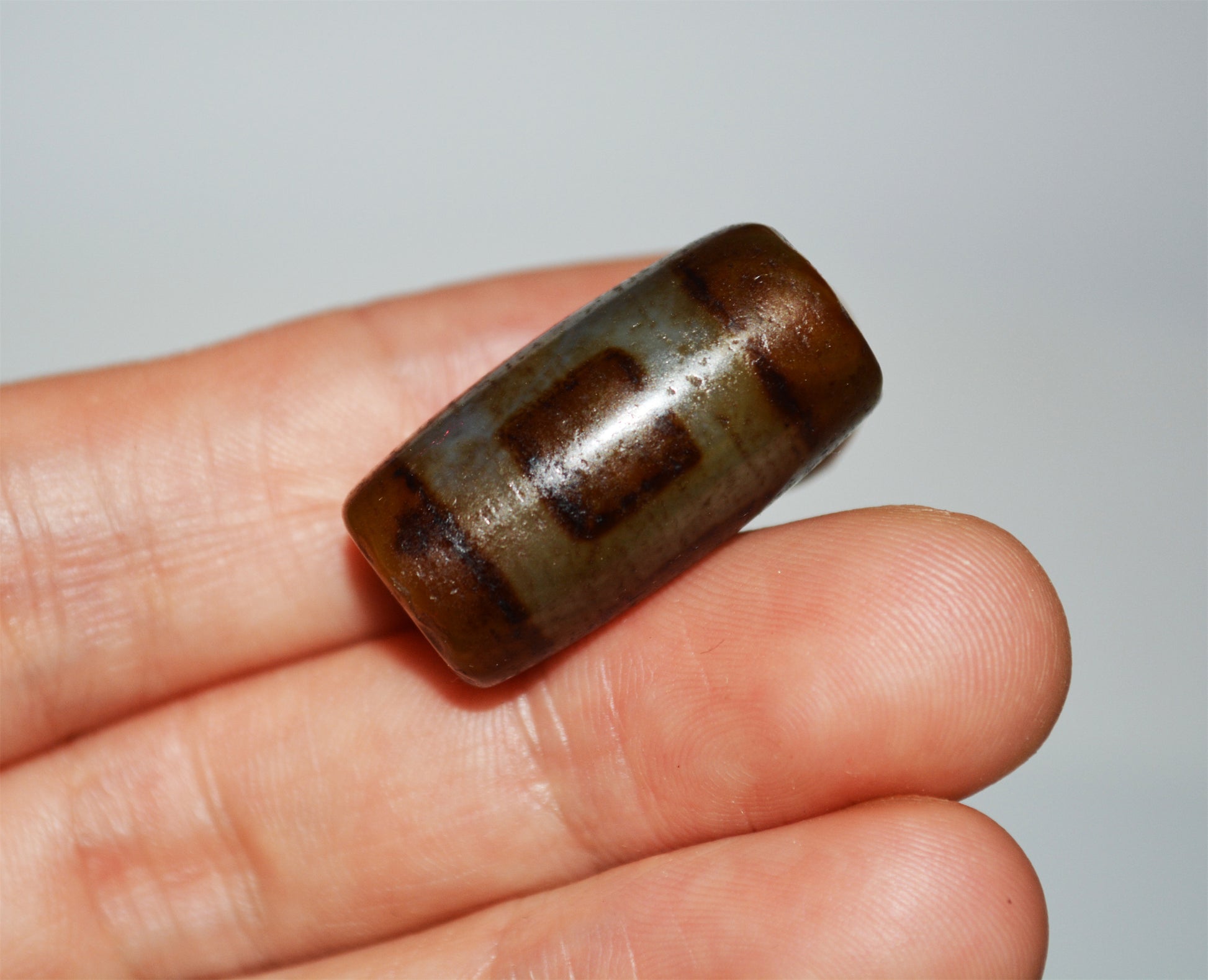 Genuine Ancient Himalaya Sakor Namkor Dzi Bead Pendant Amulet Tibetan Old Antique Real Agate Nepal Heaven and Earth Pure Gzi Talisman Bracelet (1)