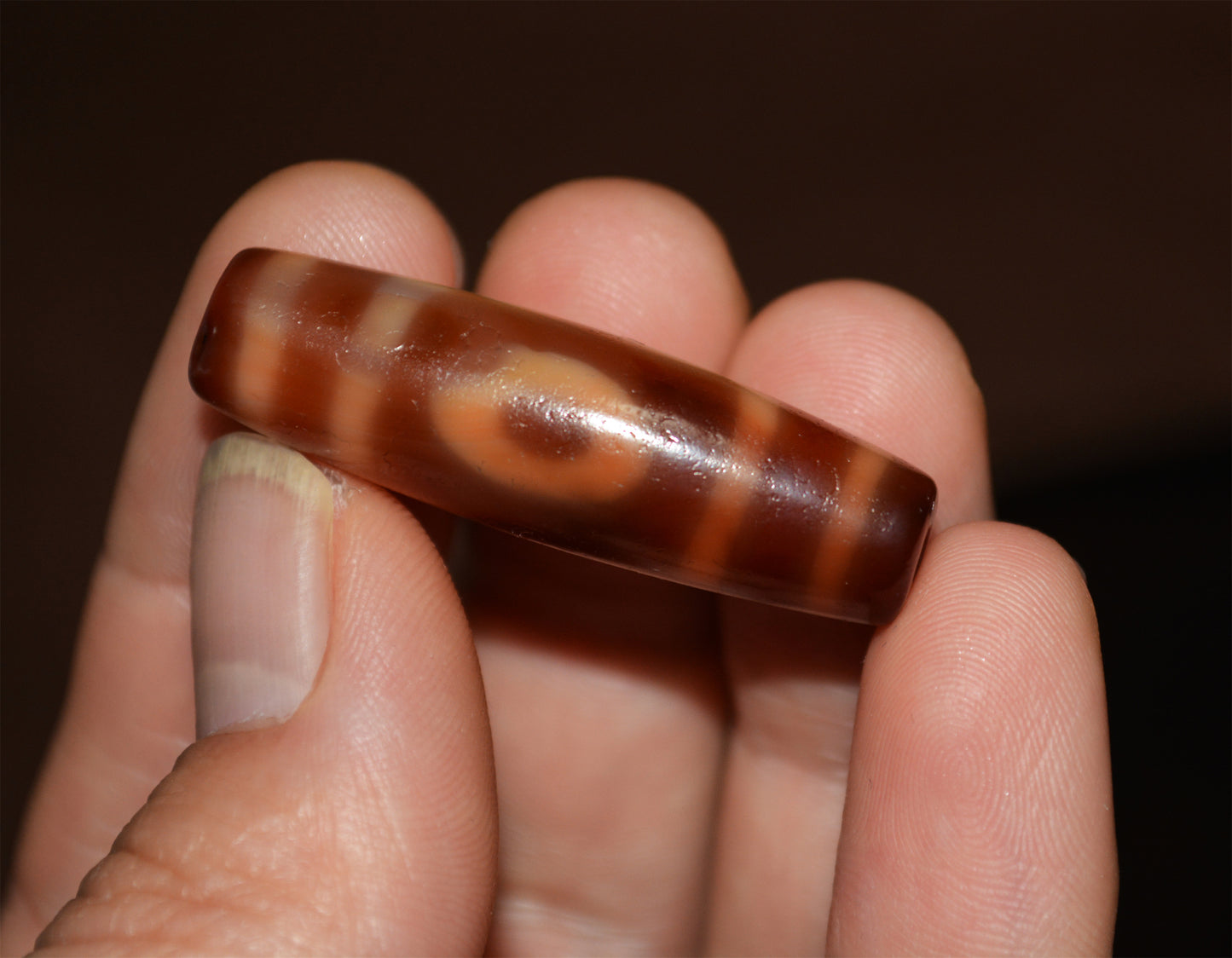 Real Ancient Tibetan Three Eyes Dzi Bead Pendant Amulet Himalaya Old Antique Genuine Agate Nepal 3 Eyed Pure Gzi Talisman Bracelet