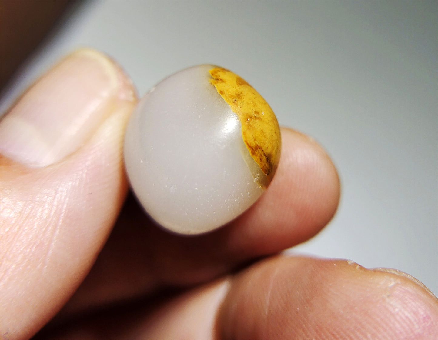 Genuine Chinese White Hetian Jade Pendant Natural Nephrite Bead Real Hotan Old Antique River Pebble Mutton Fat Amulet