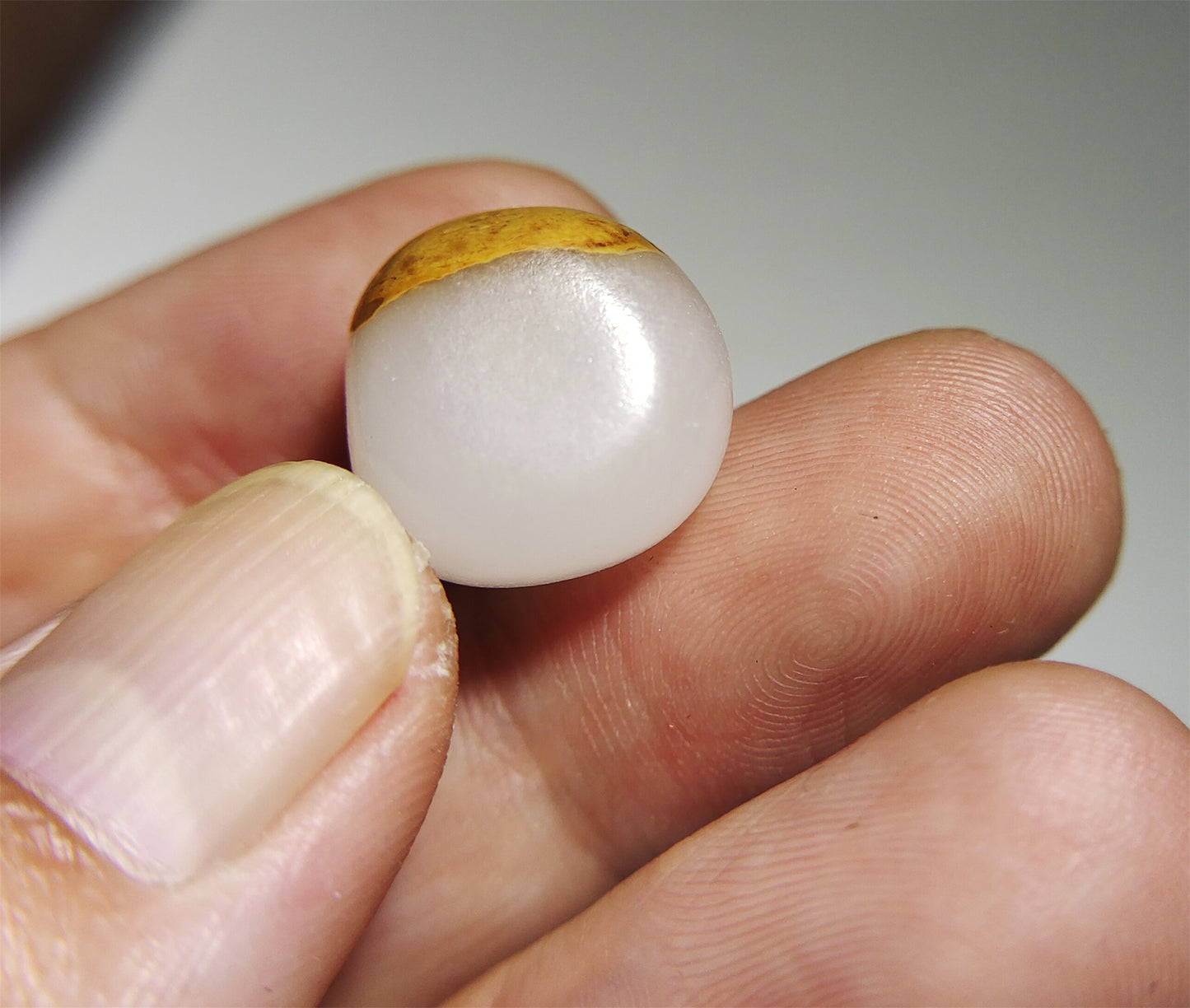 Genuine Chinese White Hetian Jade Pendant Natural Nephrite Bead Real Hotan Old Antique River Pebble Mutton Fat Amulet