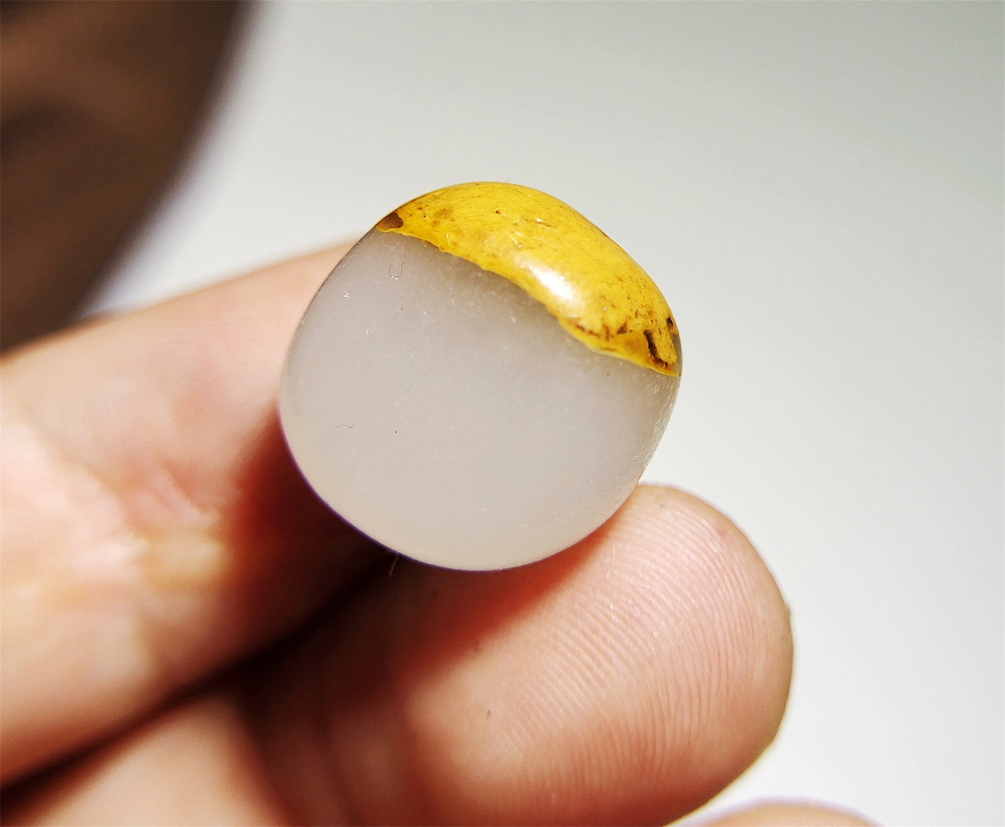 Genuine Chinese White Hetian Jade Pendant Natural Nephrite Bead Real Hotan Old Antique River Pebble Mutton Fat Amulet