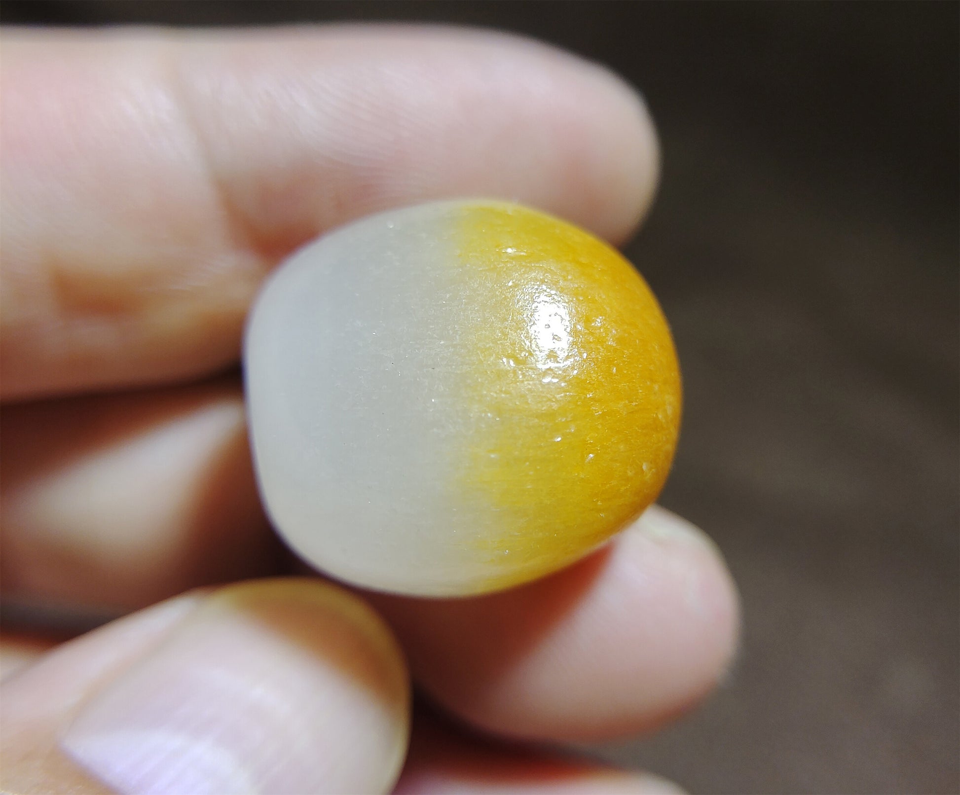 Genuine Chinese White Hetian Jade Pendant Natural Nephrite Bead Real Hotan Old Antique River Pebble Mutton Fat