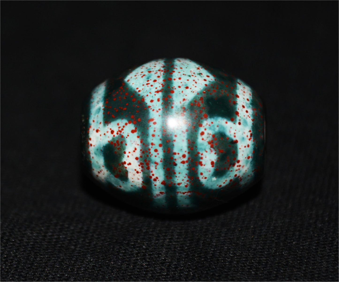 Genuine Himalaya Ancient Cinnabar Lotus Dzi Bead Amulet Tibetan Old Antique Real Agate Nepal Bloodspots Pure Six Eyes Gzi Pendant Talisman Bracelet