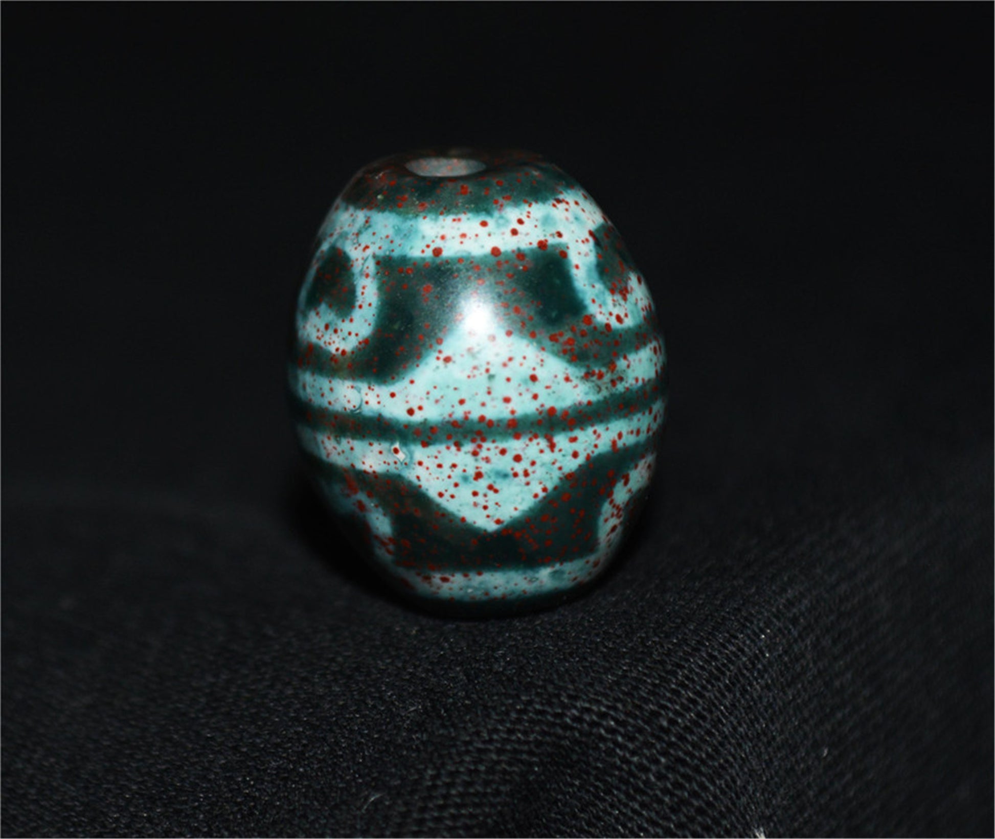 Genuine Himalaya Ancient Cinnabar Lotus Dzi Bead Amulet Tibetan Old Antique Real Agate Nepal Bloodspots Pure Six Eyes Gzi Pendant Talisman Bracelet