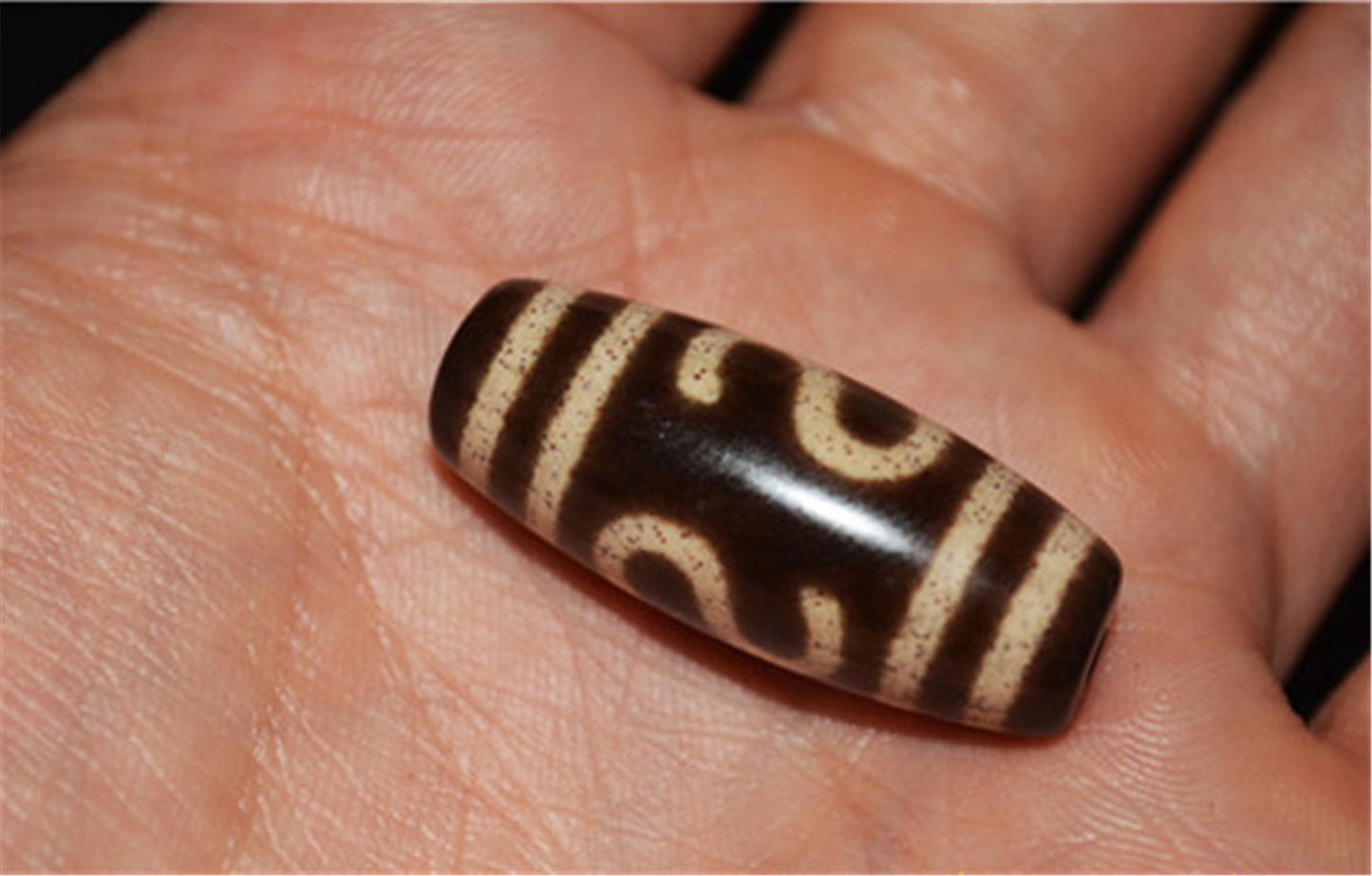 Genuine Himalaya Ancient Cinnabar Special Wealth Fortune Dzi Bead Amulet Tibetan Old Antique Real Agate Nepal Bloodspots Pure  Gzi Pendant Talisman Bracelet (1)