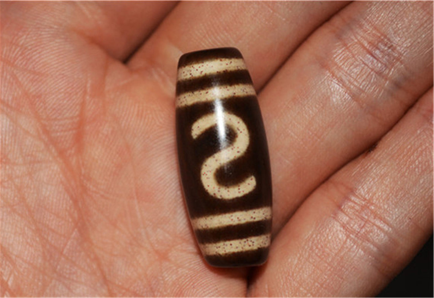 Genuine Himalaya Ancient Cinnabar Special Wealth Fortune Dzi Bead Amulet Tibetan Old Antique Real Agate Nepal Bloodspots Pure  Gzi Pendant Talisman Bracelet (1)