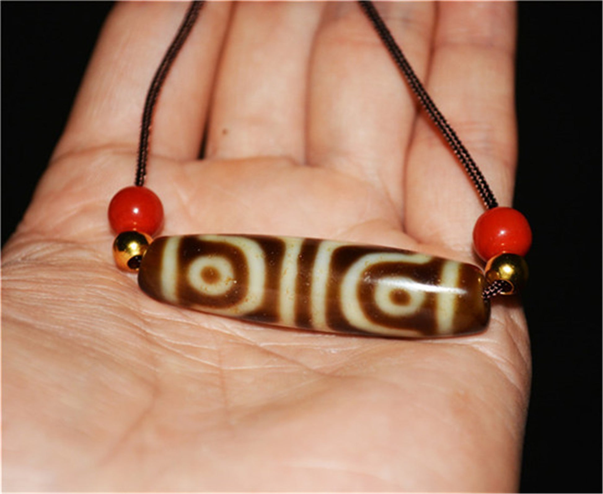 Genuine Himalaya Ancient Four Eyes Dzi Bead Pendant Amulet Tibetan Old Antique Real Agate Nepal 4 Eyed Pure Gzi Talisman Bracelet