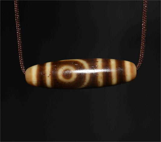 Genuine Himalaya Ancient Two Eyed Dzi Bead Amulet Pendant Old Antique Real  Agate Nepal 2 Eyes Pure Gzi Tibetan Talisman Bracelet