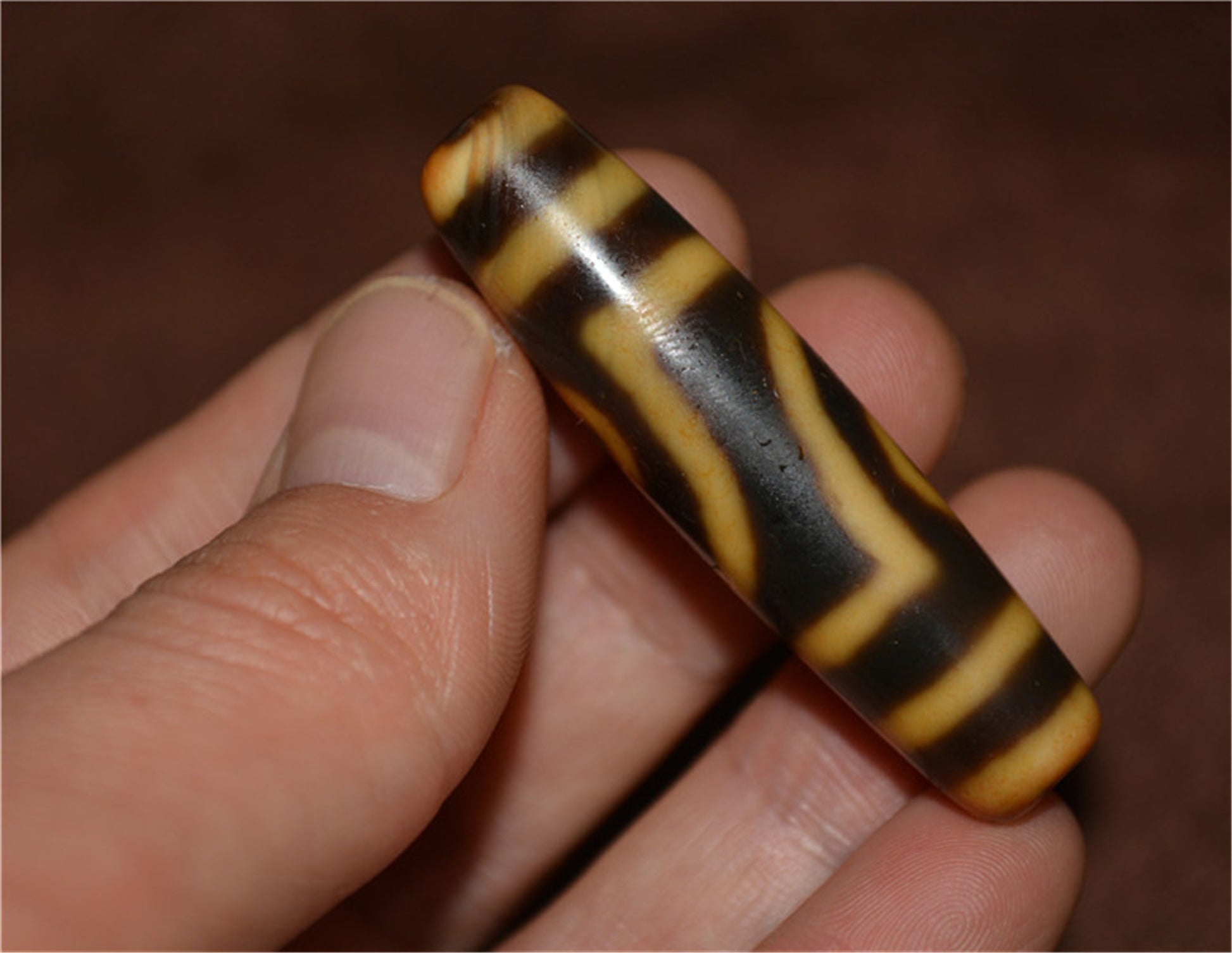 Genuine Himalaya Ancient Two Eyed Dzi Bead Amulet Pendant Old Antique Real  Agate Nepal 2 Eyes Pure Gzi Tibetan Talisman Bracelet