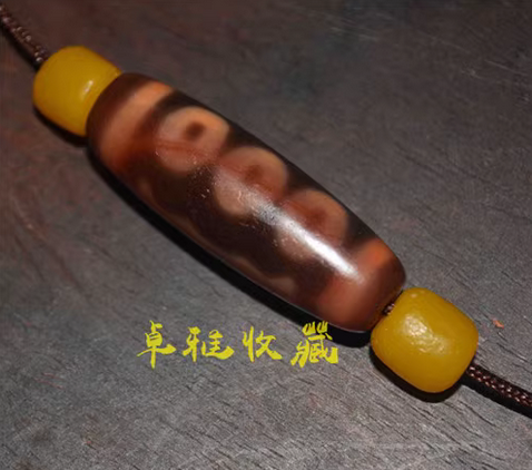 Genuine Tibet Ancient Five Eyes Cinnabar Dzi Bead Amulet Pendant Himalayan Agate Real 5 Eyed Gzi Old Antique Talisman Bracelet