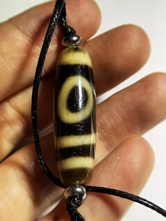 Genuine Tibet Ancient Two Eyes Dzi Bead Amulet Pendant Himalayas Agate Pure 2 Eyed Gzi Old Antique Real Talisman Bracelet