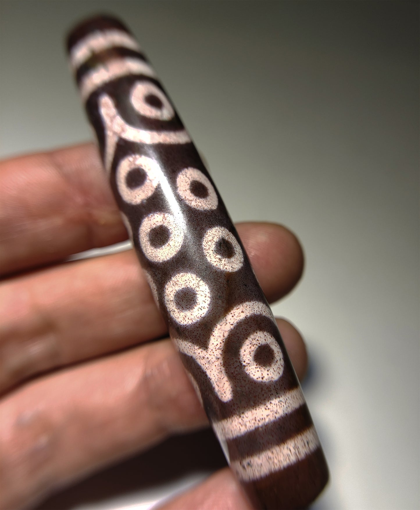 Real Tibetan Ancient Pure 21 Eyes Dzi Bead Pendant Amulet Himalaya Agate Twenty One Eyed Gzi Cinnabar Tibet Old