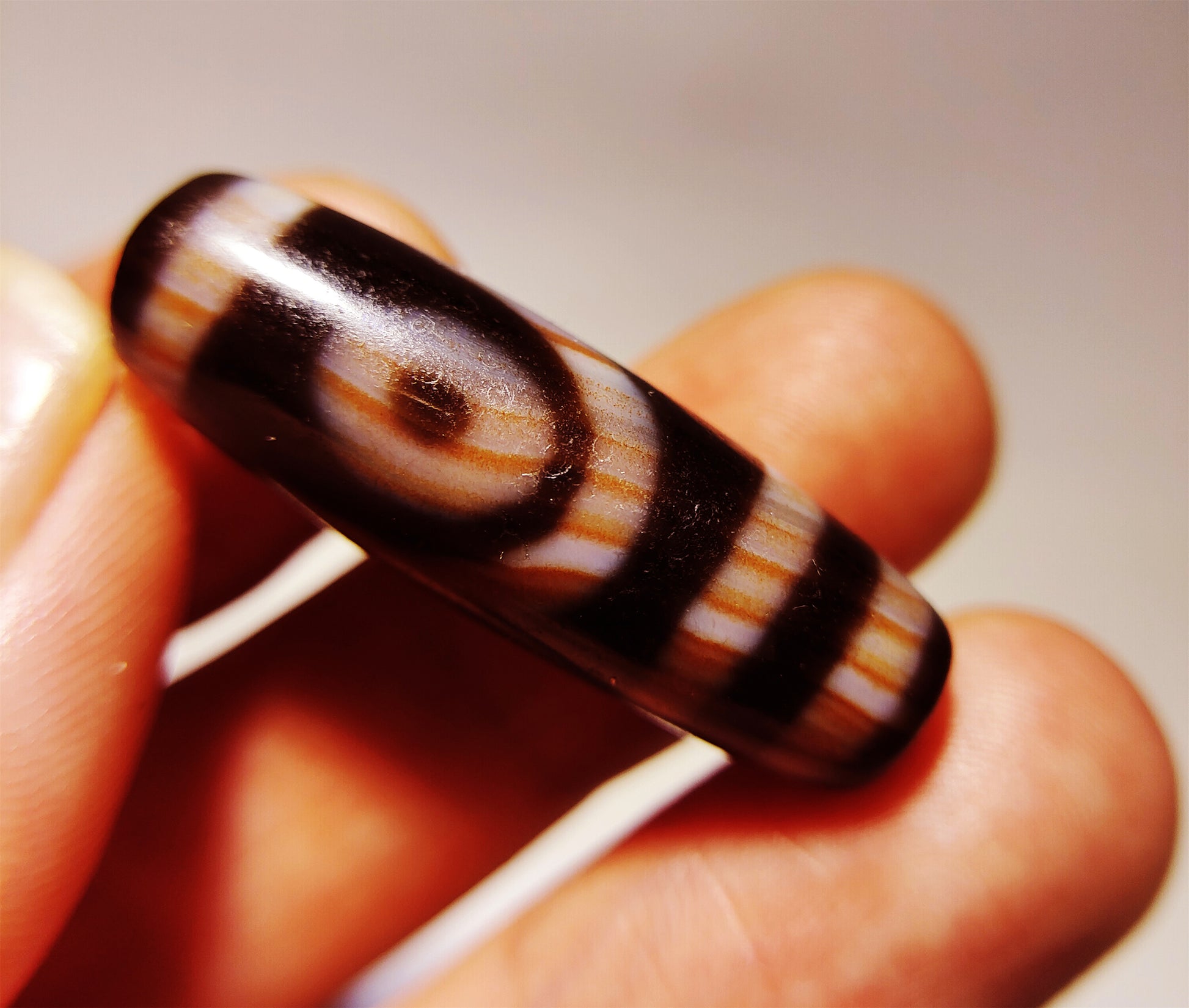 Genuine Himalaya Ancient Cinnabar Two Eyes Dzi Bead Amulet Tibetan Old Antique Real Agate Nepal Bloodspots 2 Eyed Pure Gzi Pendant Talisman Bracelet