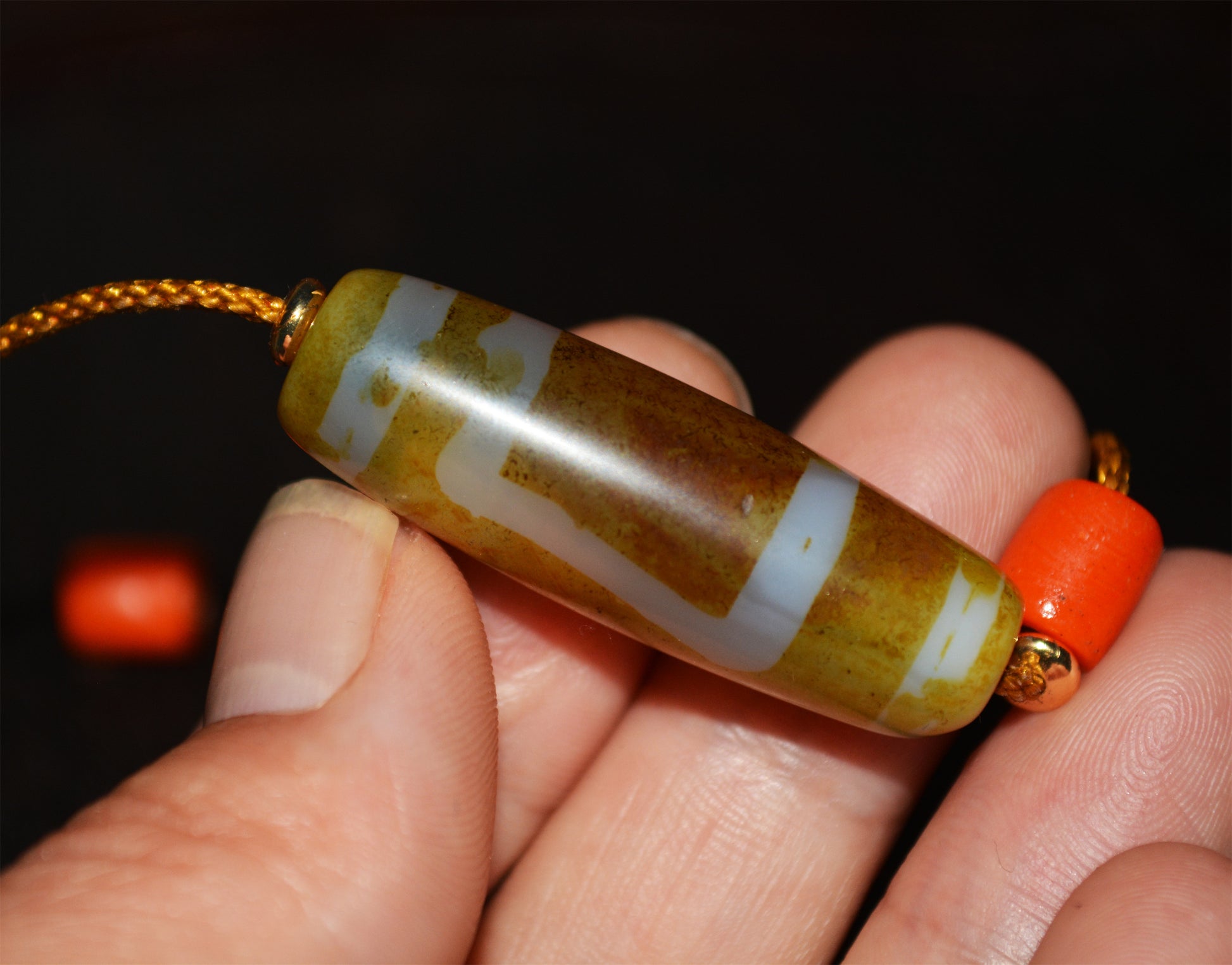 Genuine Tibetan Ancient Sakor Namkor Dzi Bead Pendant Amulet Himalaya Old Antique Real Agate Nepal Heaven and Earth Pure Gzi Talisman Bracelet