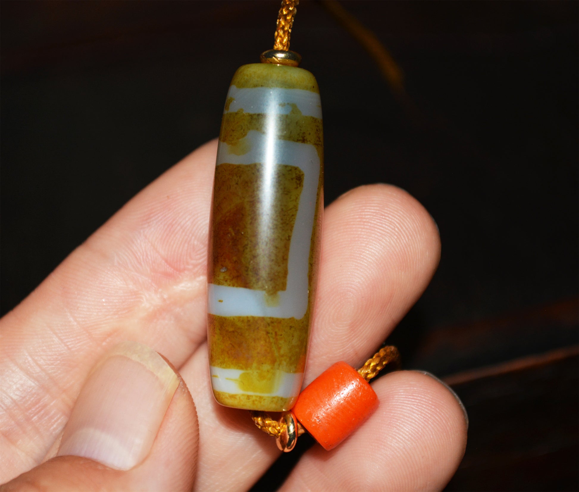Genuine Tibetan Ancient Sakor Namkor Dzi Bead Pendant Amulet Himalaya Old Antique Real Agate Nepal Heaven and Earth Pure Gzi Talisman Bracelet