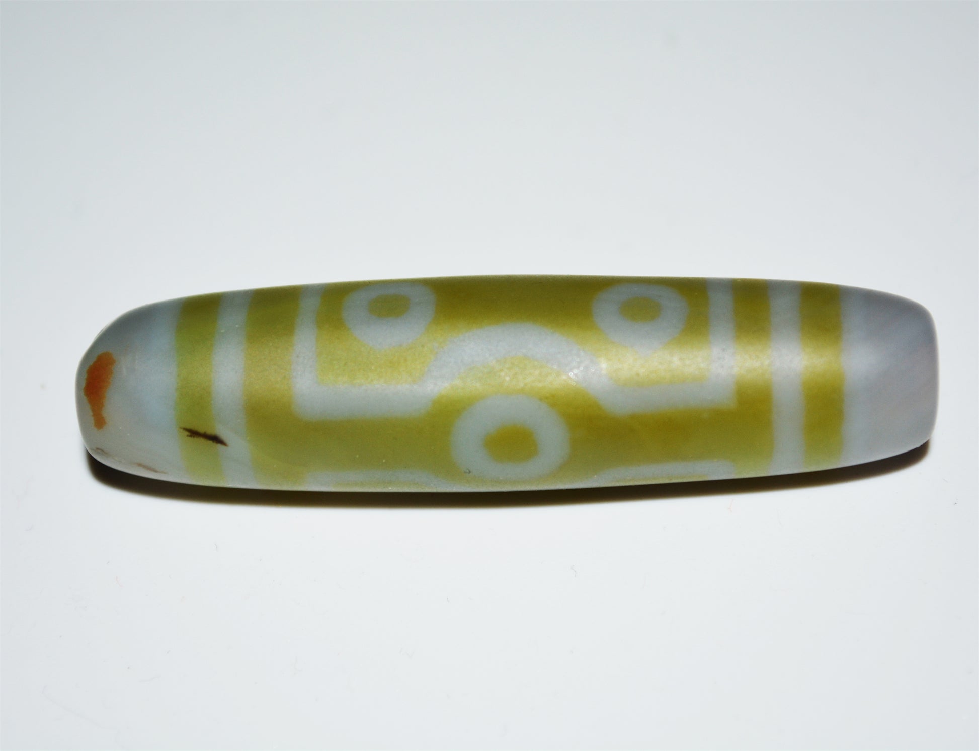 Genuine Tibetan Ancient Seven Eyes Dzi Bead Pendant Amulet Himalaya Old Antique Real Green Agate Nepal 7 Eyed Pure Gzi Talisman