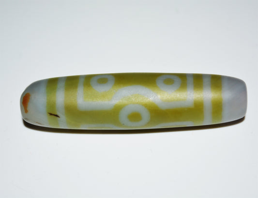 Genuine Tibetan Ancient Seven Eyes Dzi Bead Pendant Amulet Himalaya Old Antique Real Green Agate Nepal 7 Eyed Pure Gzi Talisman