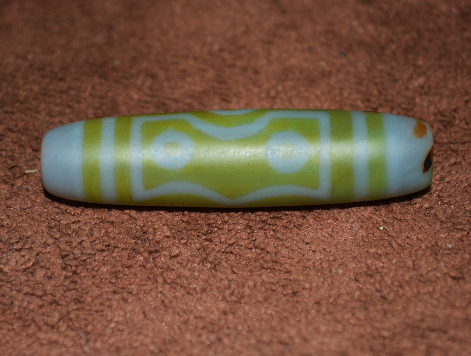 Genuine Tibetan Ancient Seven Eyes Dzi Bead Pendant Amulet Himalaya Old Antique Real Green Agate Nepal 7 Eyed Pure Gzi Talisman