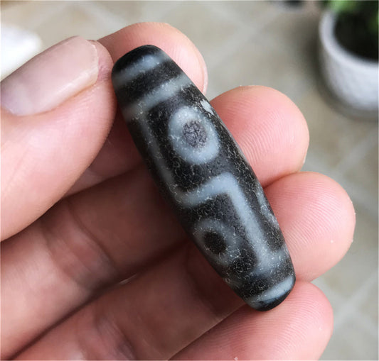 Genuine Tibetan Ancient Six Eyes Dzi Bead Pendant Amulet Himalaya Old Antique Real Agate Nepal 6 Eyed Pure Gzi Talisman Bracelet
