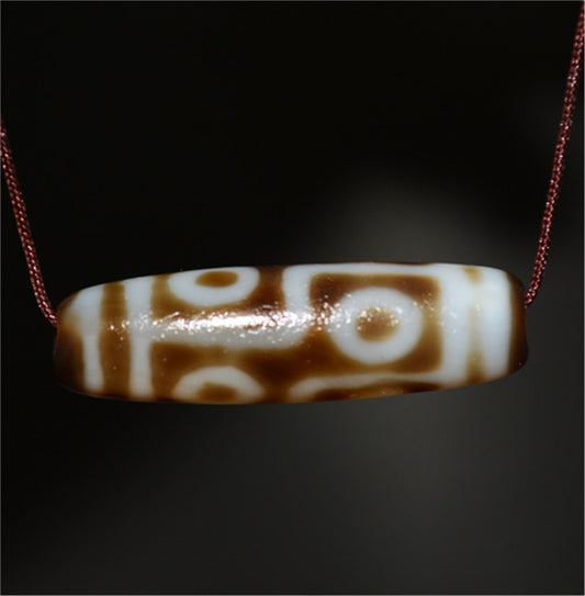 Genuine Tibetan Ancient Six Eyes Dzi Bead Pendant Amulet Himalaya Old Antique Real Agate Nepal 6 Eyed Pure Gzi Talisman Bracelet