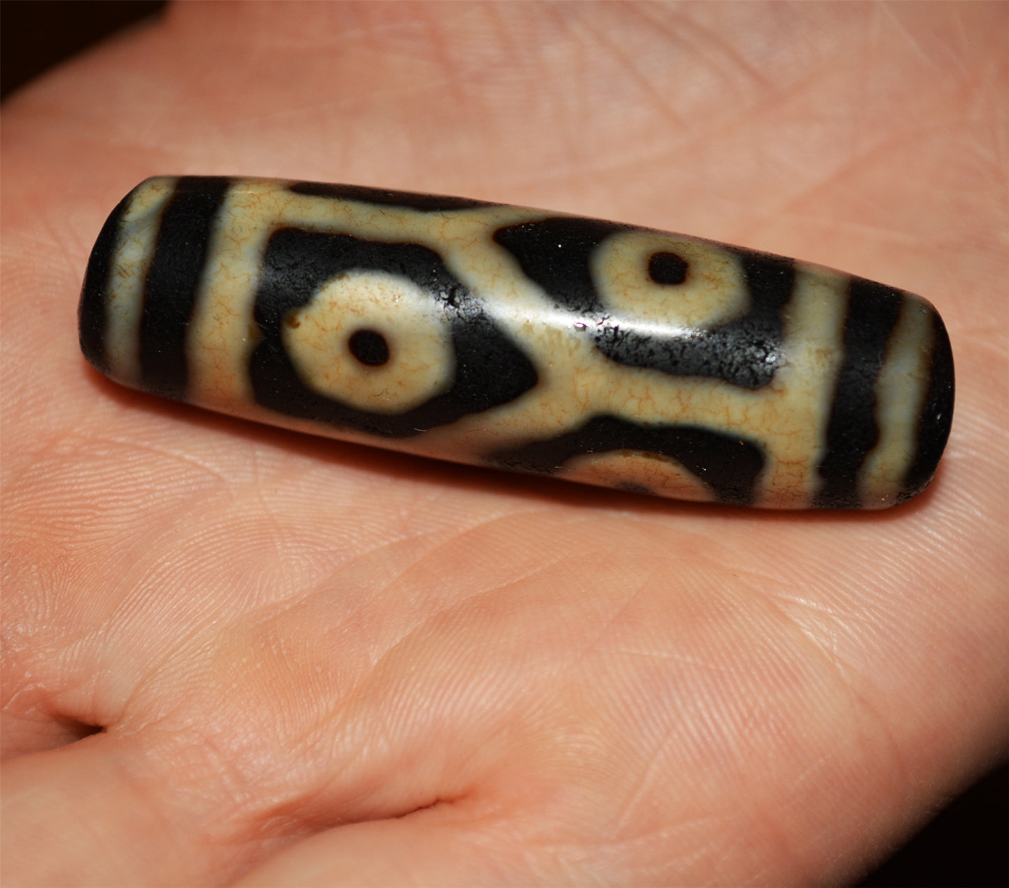 Tibetan Ancient Tiger Tooth Six Eyes Dzi Bead Pendant Amulet Himalaya Old Antique Real Agate Nepal 6 Eyed Pure Water Wave Gzi Talisman Bracelet