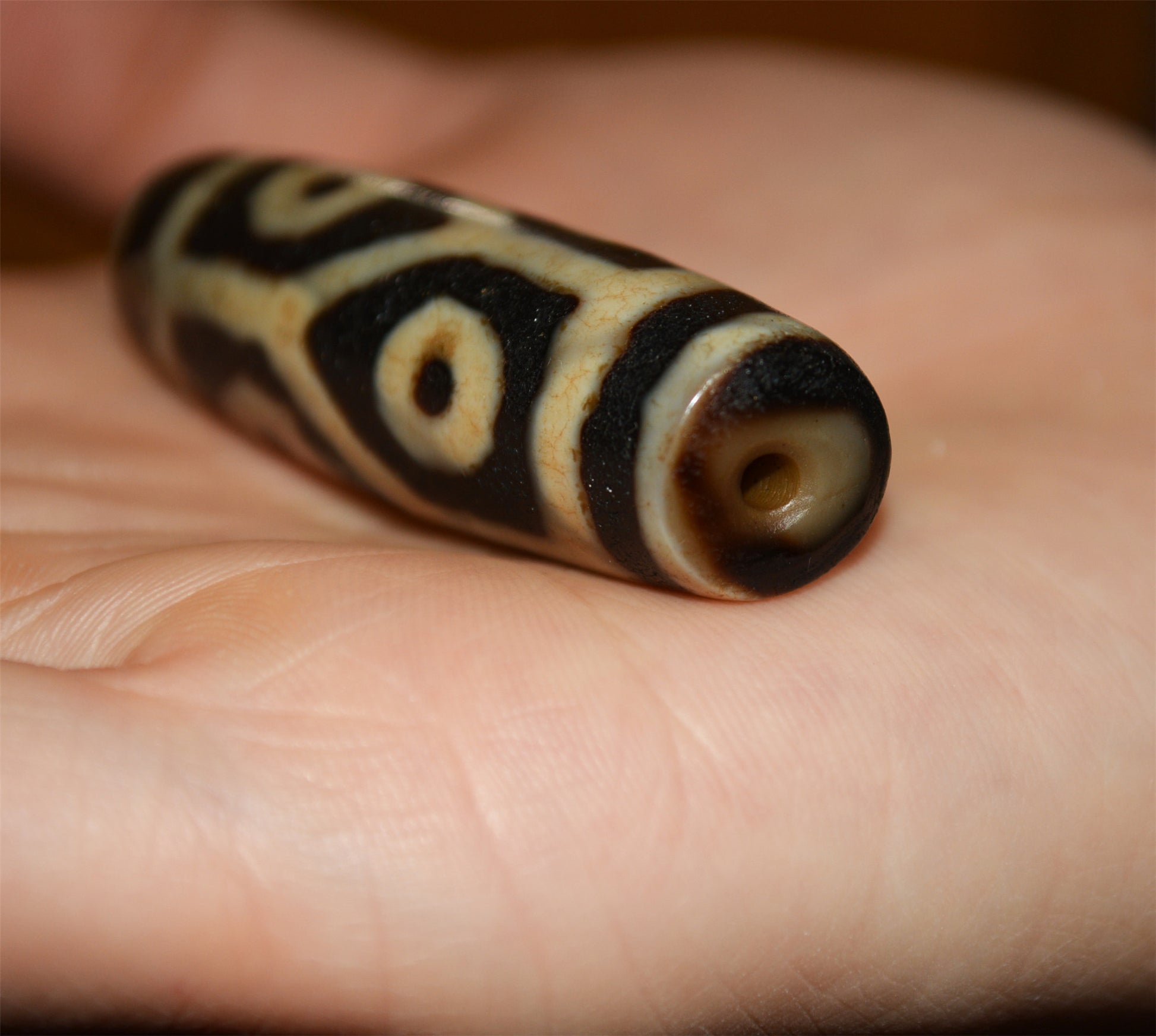 Tibetan Ancient Tiger Tooth Six Eyes Dzi Bead Pendant Amulet Himalaya Old Antique Real Agate Nepal 6 Eyed Pure Water Wave Gzi Talisman Bracelet