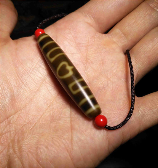 Genuine Tibetan Ancient Special Three Eyes Dzi Bead Pendant Amulet Himalaya Buddha's Heart Old Antique Real Agate Nepal 3 Eyed Pure Gzi Talisman Bracelet