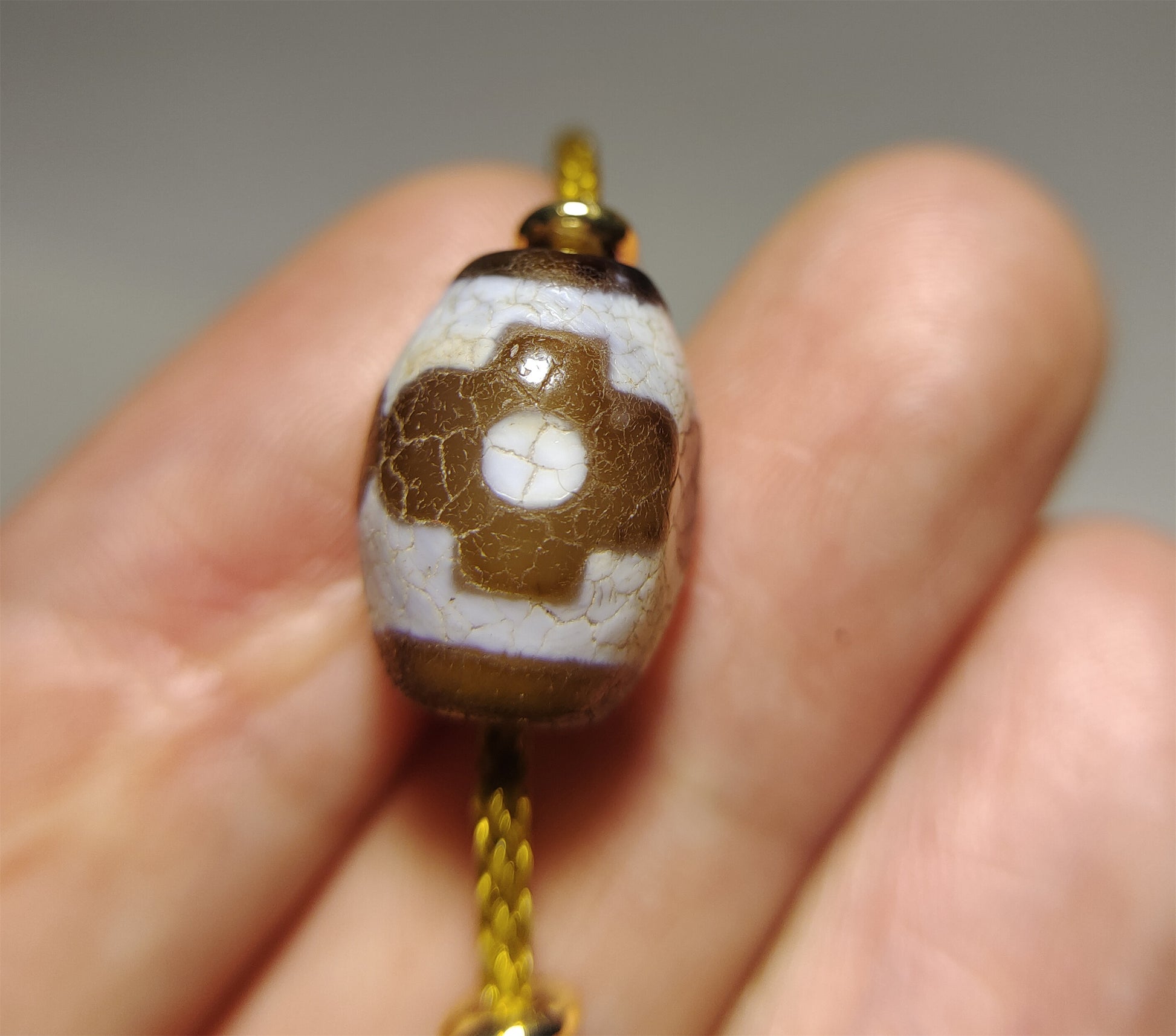 Genuine Tibetan Ancient Three Eyed Dzi Bead Pendant Amulet Himalaya Old Antique Real Agate Nepal 3 Eyes Pure Gzi Talisman Bracelet