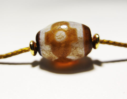 Genuine Tibetan Ancient Three Eyed Dzi Bead Pendant Amulet Himalaya Old Antique Real Agate Nepal 3 Eyes Pure Gzi Talisman Bracelet