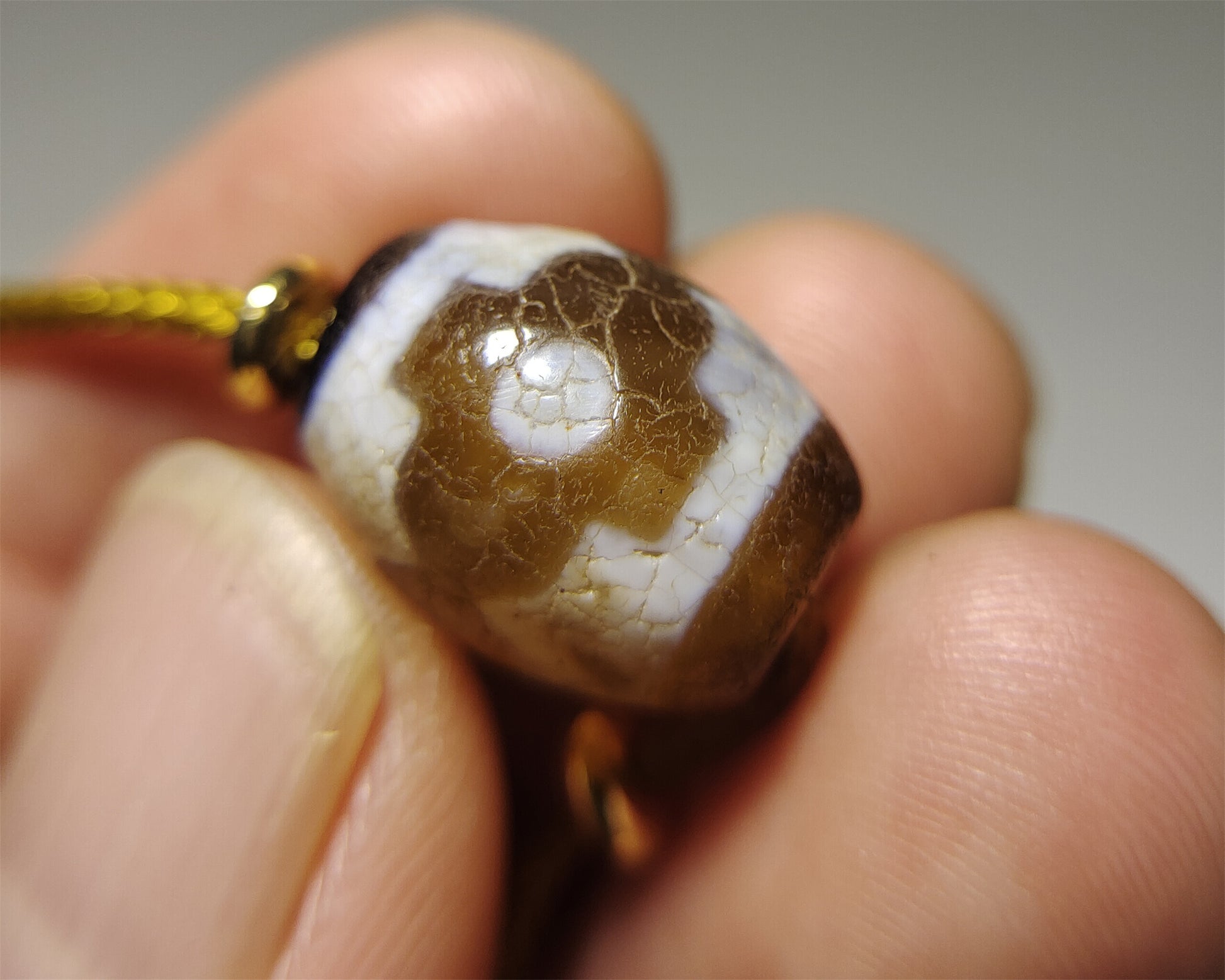Genuine Tibetan Ancient Three Eyed Dzi Bead Pendant Amulet Himalaya Old Antique Real Agate Nepal 3 Eyes Pure Gzi Talisman Bracelet