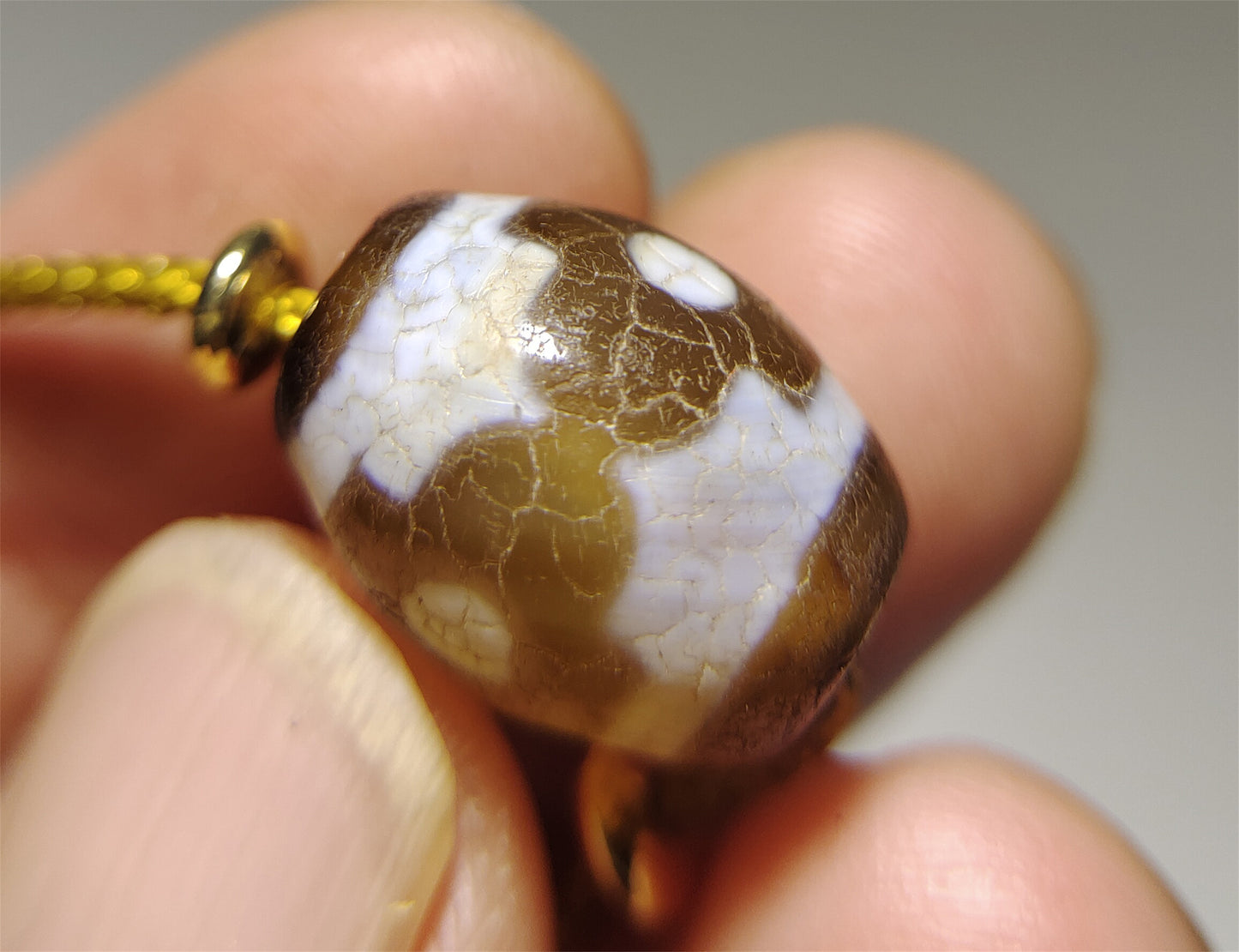 Genuine Tibetan Ancient Three Eyed Dzi Bead Pendant Amulet Himalaya Old Antique Real Agate Nepal 3 Eyes Pure Gzi Talisman Bracelet