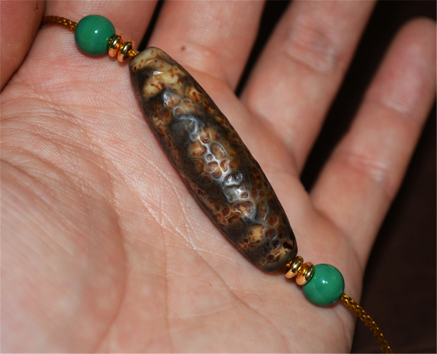 Genuine Tibetan Ancient Three Eyes Dzi Bead Pendant Amulet Himalaya Old Antique Real Agate Nepal 3 Eyed Pure Gzi Talisman Bracelet