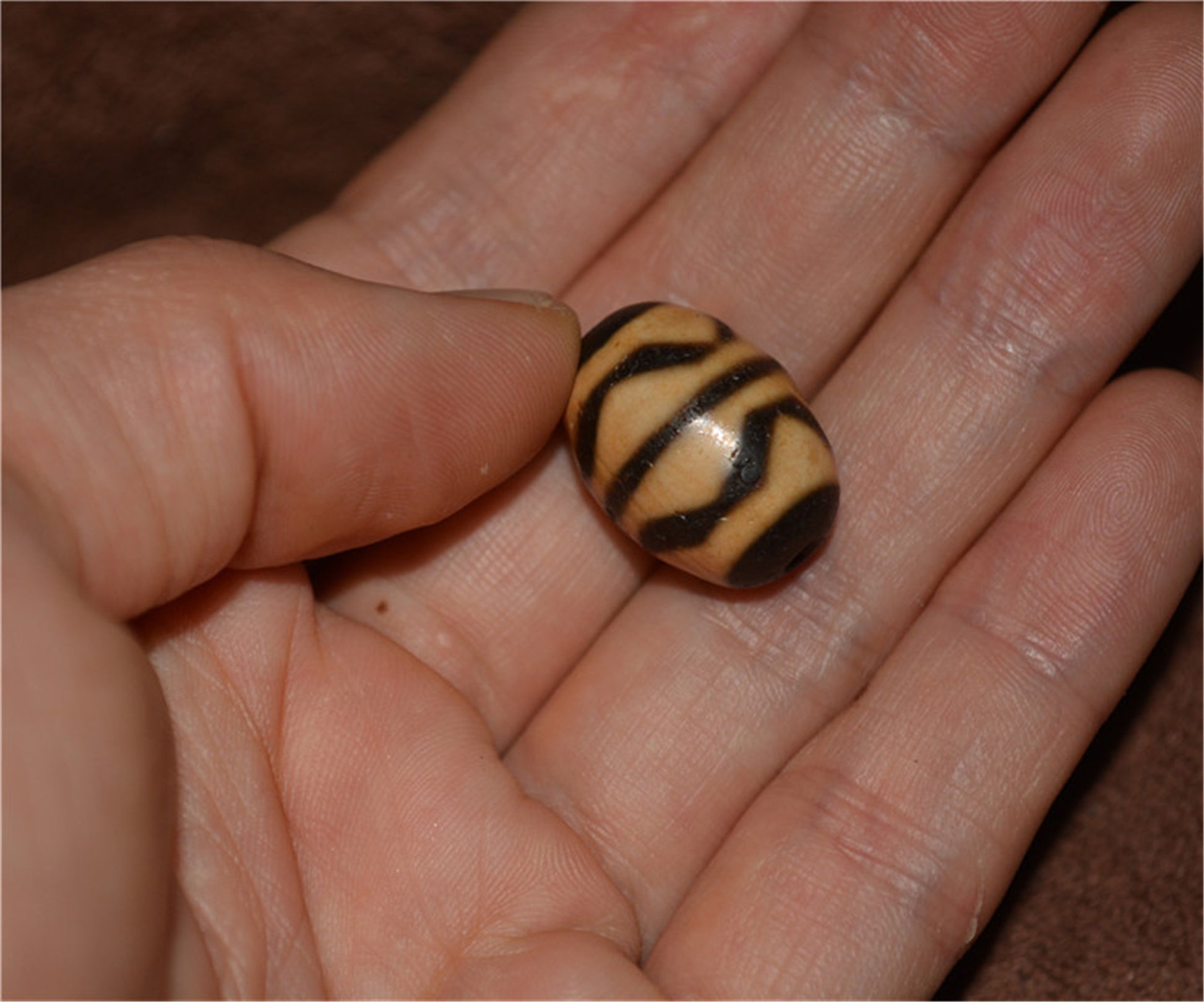 Tibetan Ancient Tiger Tooth Dzi Bead Amulet Pendant Himalaya Agate Zigzag Old Antique Nepal Real Water Wave Pure Gzi Talisman Bracelet