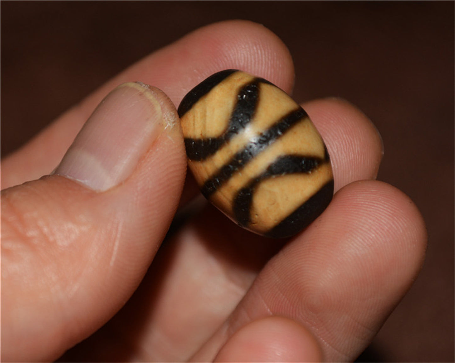 Tibetan Ancient Tiger Tooth Dzi Bead Amulet Pendant Himalaya Agate Zigzag Old Antique Nepal Real Water Wave Pure Gzi Talisman Bracelet