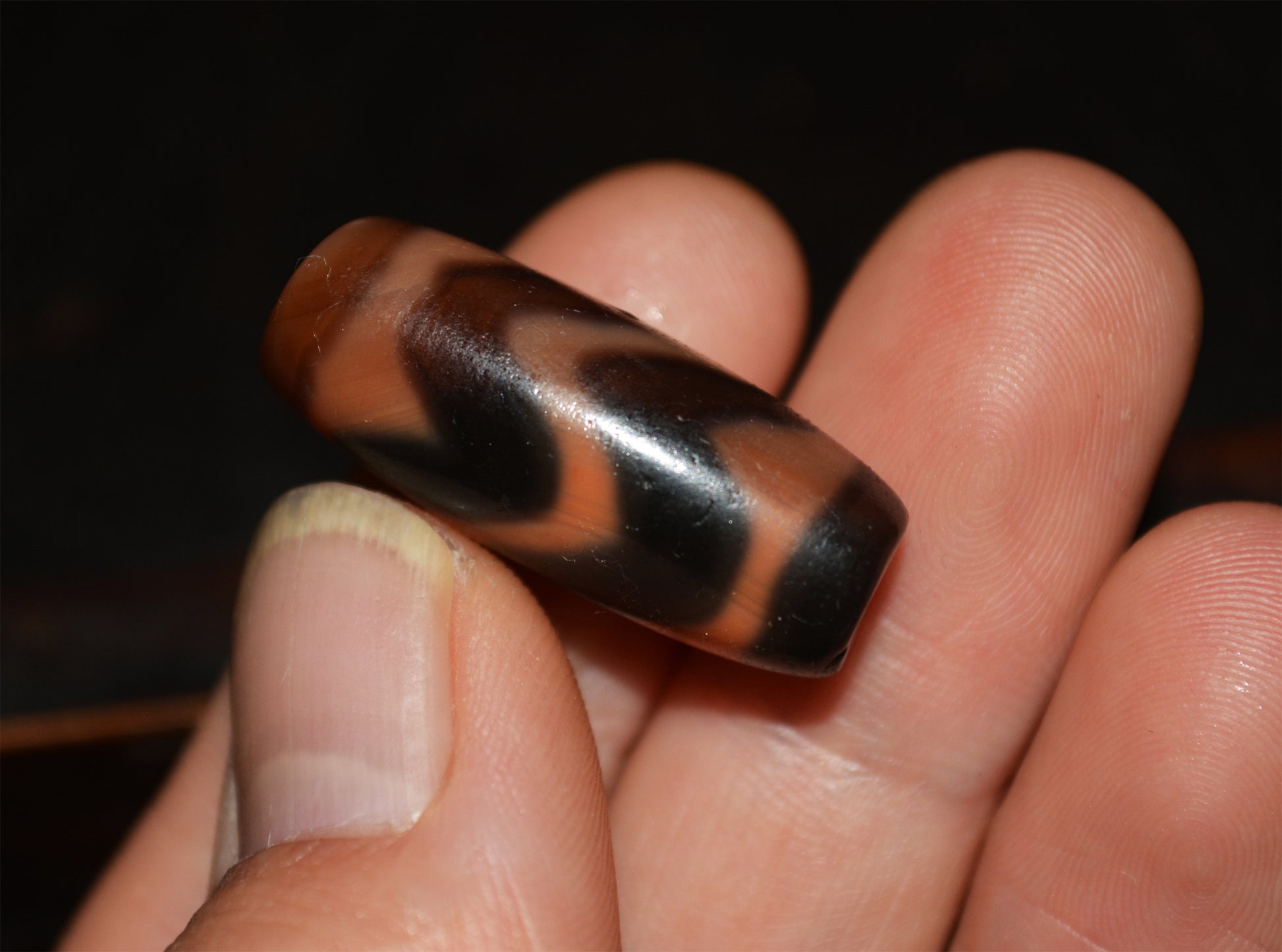 Genuine Tibetan Ancient Tiger Tooth Dzi Bead Pendant Water Wave Amulet Himalaya Zigzag Old Antique Real Agate Nepal Pure Gzi Talisman Bracelet