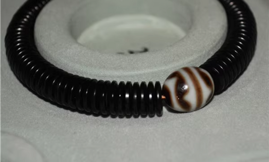 Genuine Tibetan Ancient Pure Tiger Tooth Dzi Bead Water Wave Amulet Himalayan Zigzag Old Antique Real Agate Nepal Gzi Talisman Bracelet