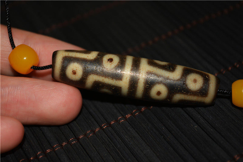 Genuine Tibetan Ancient Twelve Eyes Dzi Bead Pendant Amulet Himalaya Old Antique Real Agate Nepal 12 Eyed Pure Gzi Talisman Bracelet