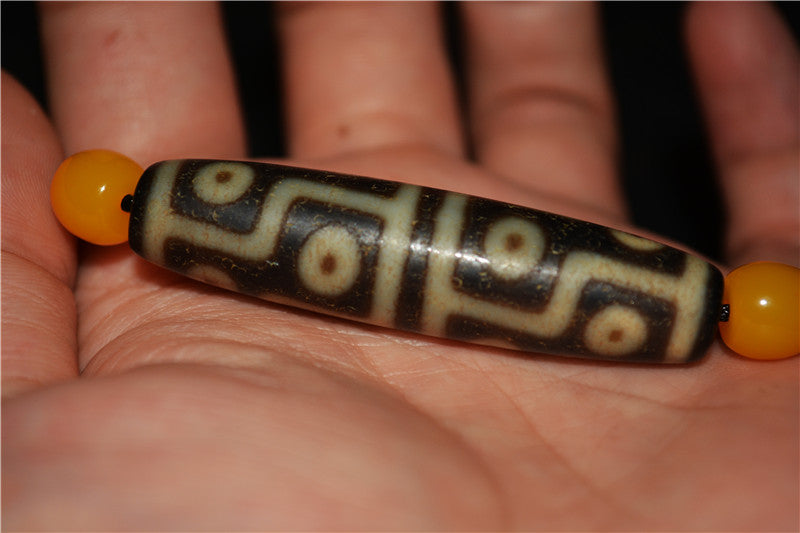 Genuine Tibetan Ancient Twelve Eyes Dzi Bead Pendant Amulet Himalaya Old Antique Real Agate Nepal 12 Eyed Pure Gzi Talisman Bracelet