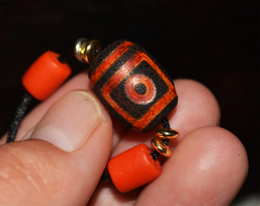 Genuine Tibetan Ancient Pure Two Eyes Dzi Bead Amulet Pendant Old Antique Real Himalaya Agate Nepal 2 Eyed Gzi Talisman Bracelet