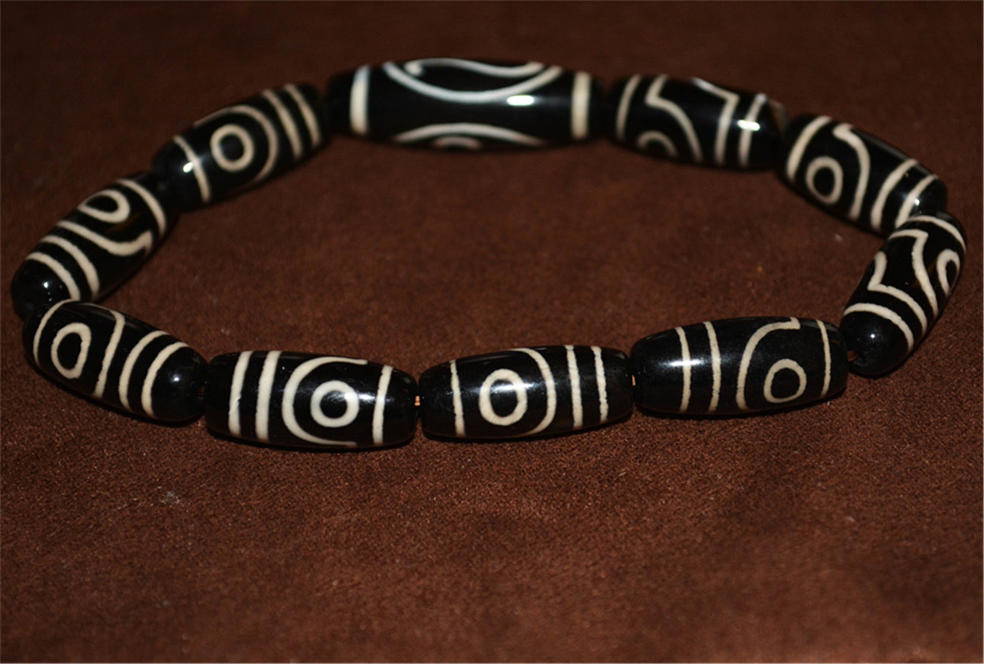 Genuine Tibetan Antique Two Eyes Dzi Bead Bracelet Amulet Himalaya Old Mala Real Agate Nepal 2 Eyed Pure Gzi Talisman Bracelet