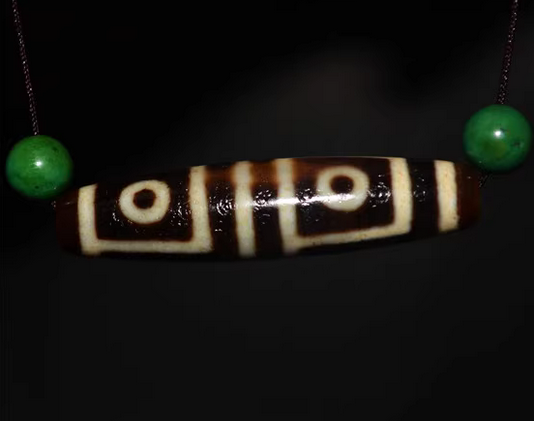 Genuine Tibetan Old Ancient Four Eyes Dzi Bead Amulet Pendant Himalaya Agate Real Pure 4 Eyed Gzi Antique Talisman Bracelet