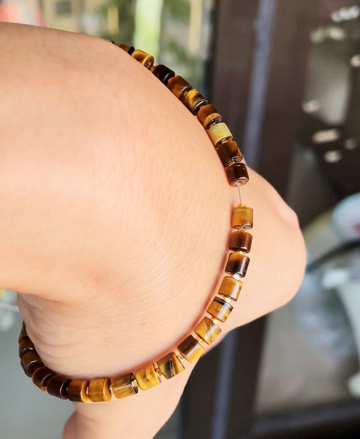 Himalaya Old Antiqe Tiger's Eye Stone Bracelet Necklace Real Mini Small Size Tigerite Tibetan Mala Prayer Beads Natural