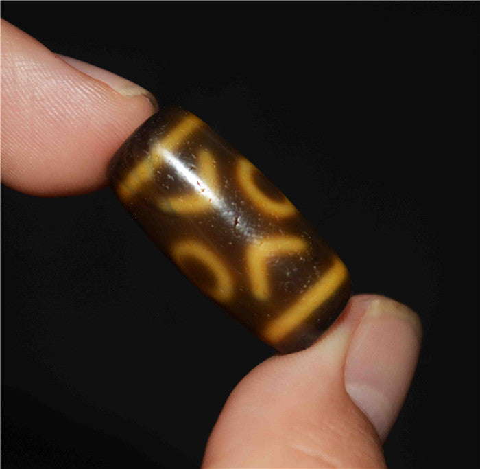 Himalayan Ancient Special Three Eyed Dzi Bead Amulet Real Tibetan Pendant Agate Pure Gzi Old Antique Genuine Talisman Bracelet