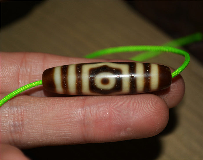 Himalayan Ancient Three Eyes Dzi Bead Amulet Tibet Genuine Pendant Agate Pure 3 Eyed Gzi Old Antique Talisman Bracelet Authentic