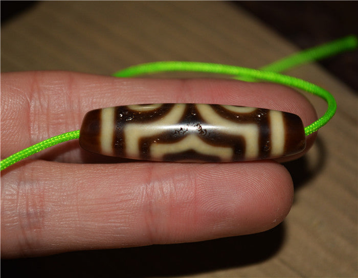 Himalayan Ancient Three Eyes Dzi Bead Amulet Tibet Genuine Pendant Agate Pure 3 Eyed Gzi Old Antique Talisman Bracelet Authentic