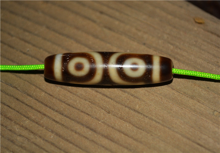 Himalayan Ancient Three Eyes Dzi Bead Amulet Tibet Genuine Pendant Agate Pure 3 Eyed Gzi Old Antique Talisman Bracelet Authentic