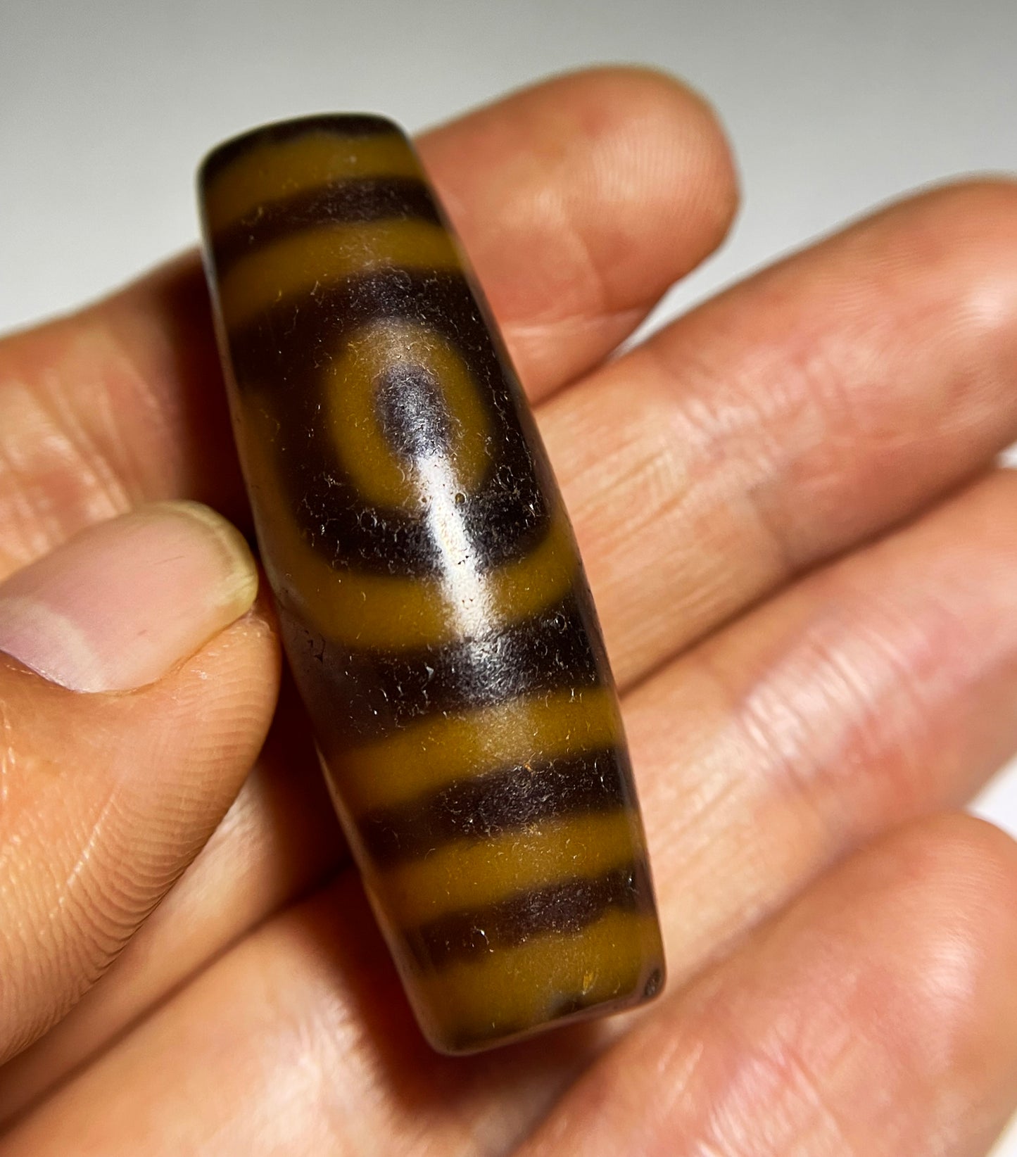 Himalayan Ancient Two Eye Dzi Bead Amulet Pendant Tibet Agate Real 2 Eyed Pure Gzi Old Antique Talisman