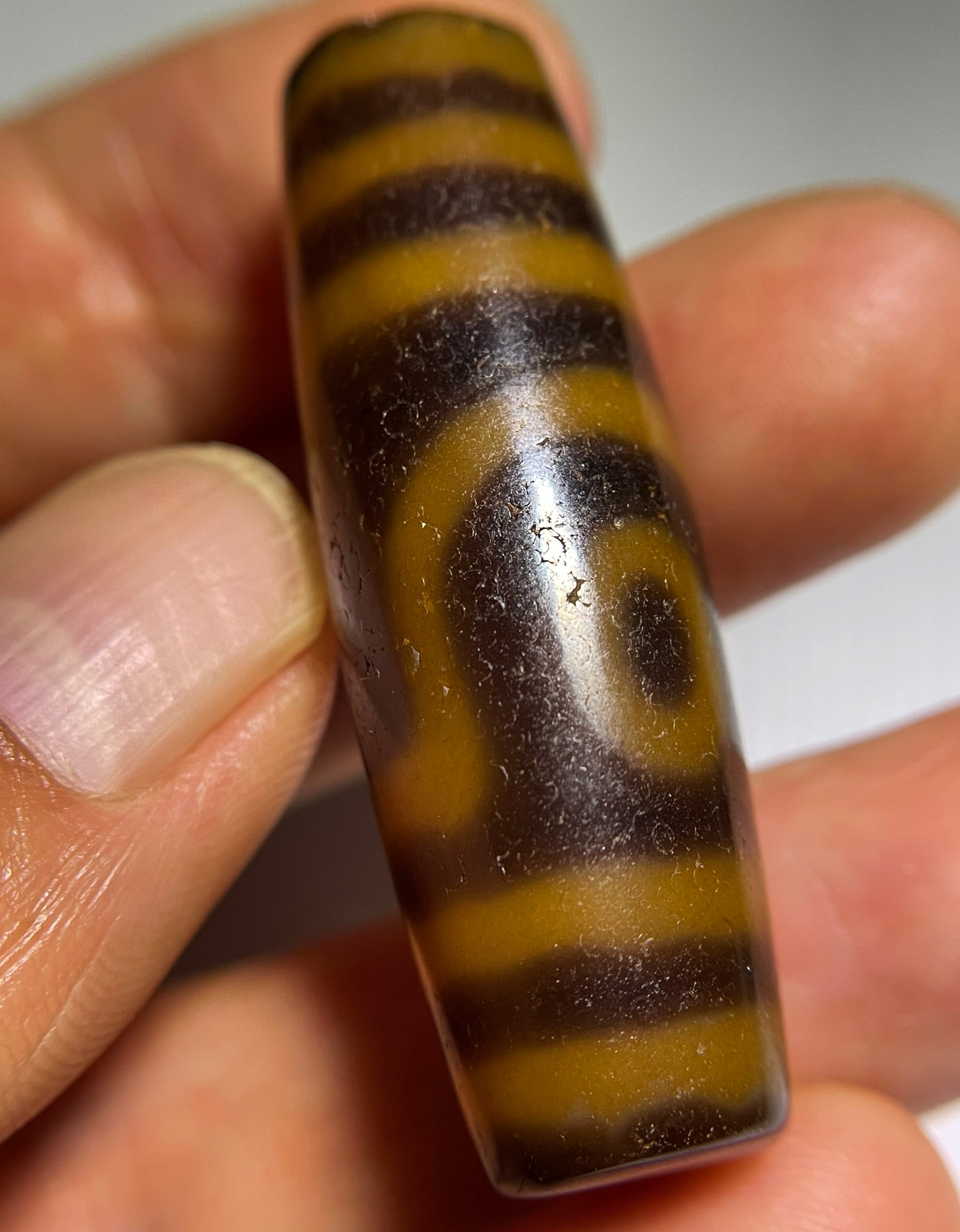 Himalayan Ancient Two Eye Dzi Bead Amulet Pendant Tibet Agate Real 2 Eyed Pure Gzi Old Antique Talisman